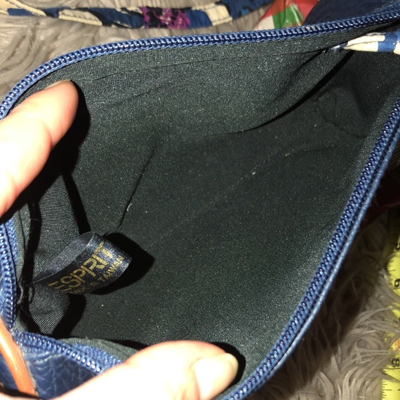 Vntg Esprit Crossbody With One of a kind DIY Vera Bradley Strap-8x5-Navy/Brown - Picture 13 of 14